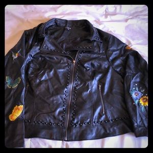 Torrid Faux Leather Embroidered Jacket
